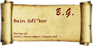 Bein Gábor névjegykártya